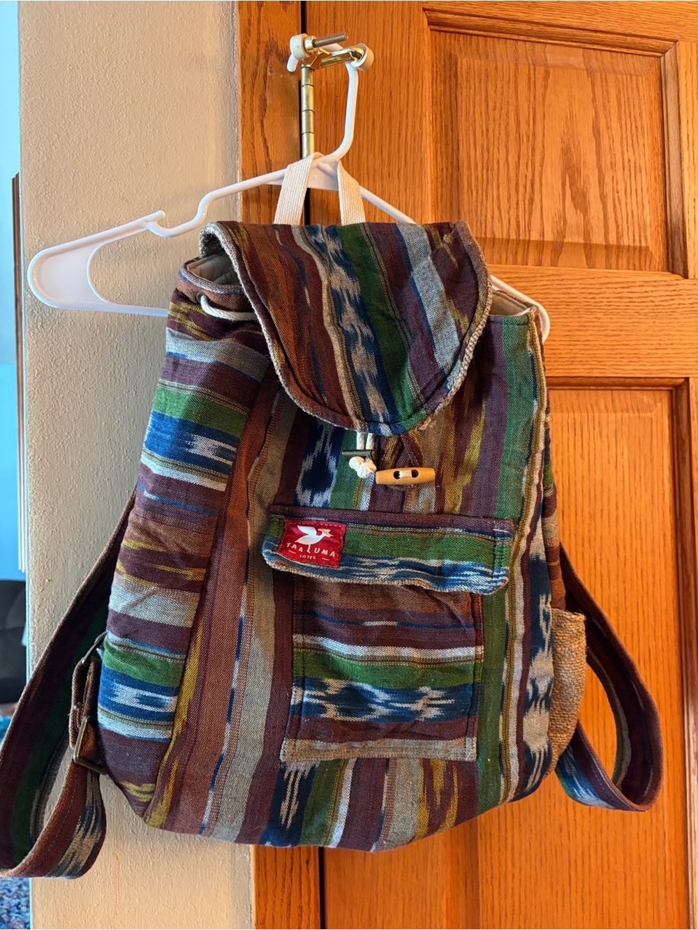 TAALUMA TOTES Guatemala Travel Bag/Backpack/Tote Striped Canvas